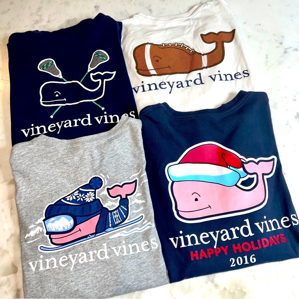 LOT of (4) Vineyard Vines LS T-Shirts ~ Size M(12/14)